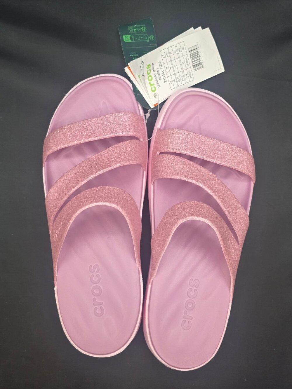 Crocs Getaway Glitter Strappy Sandals Women's size 9 - Picture 2 of 6